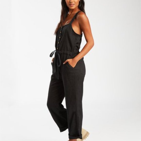 NWT Billabong Sandy Shores Jumpsuit Black XS - Picture 2 of 5